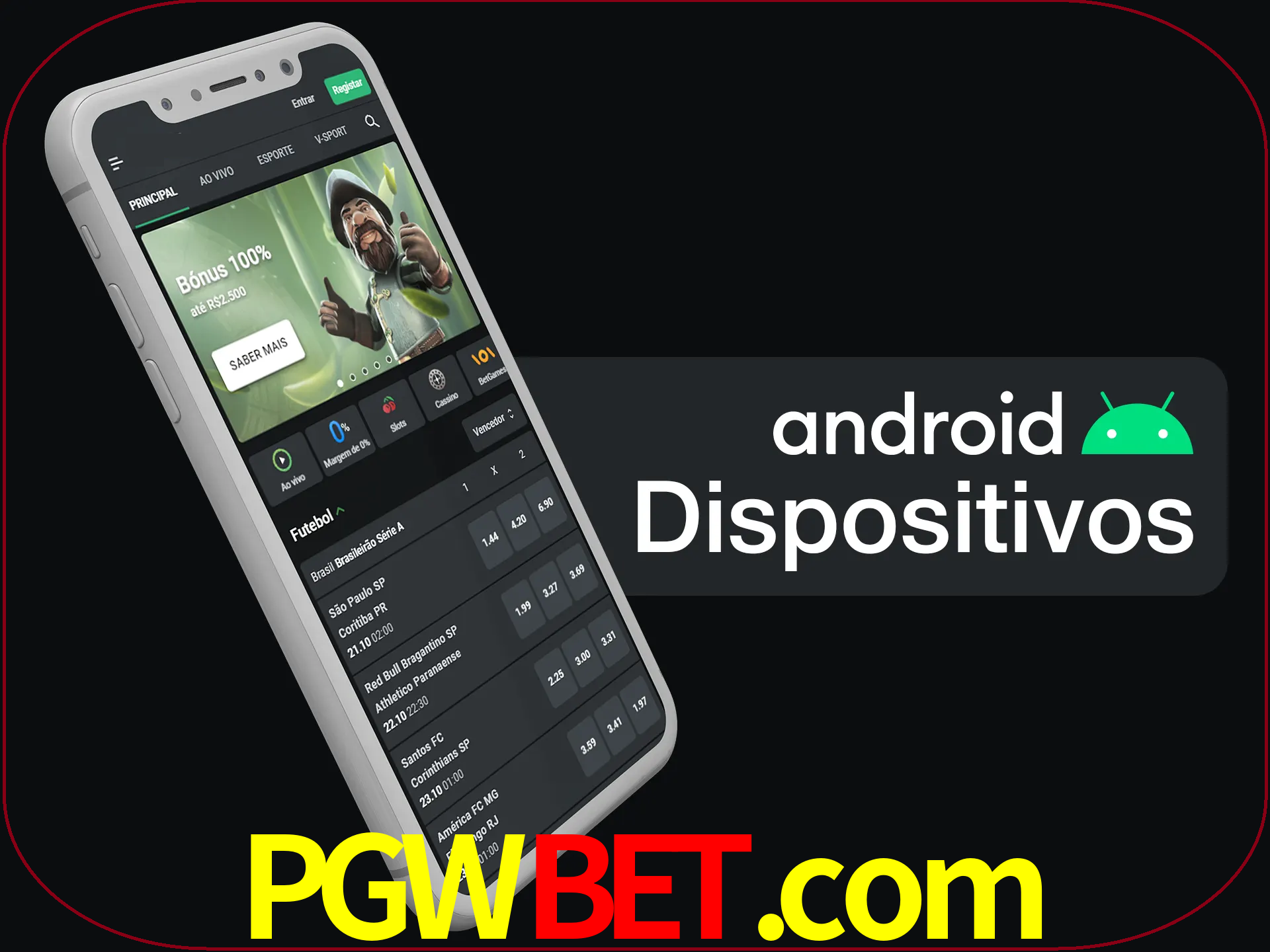O aplicativo suporta a maioria de todos os dispositivos Android.